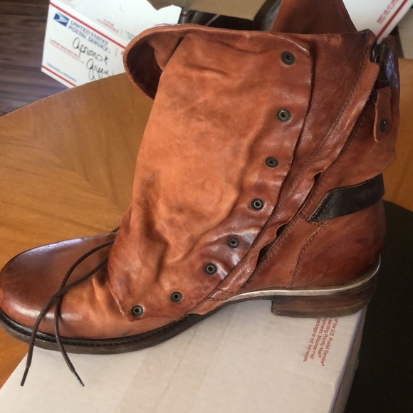 A.S.98 Emerson Italian Zipper Boho Biker Rust Distressed Boots EU41/US10.5 TTS - Picture 4 of 13